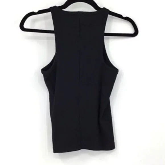 NWT J Crew Black Re Imagined Ribbed Crew Neck Fitted Pullover Tank Top XS - Picture 4 of 9
